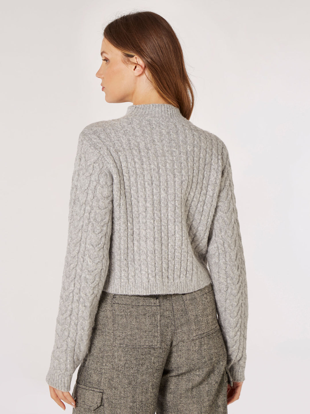 Cable Knit Wrap Sweater | Apricot