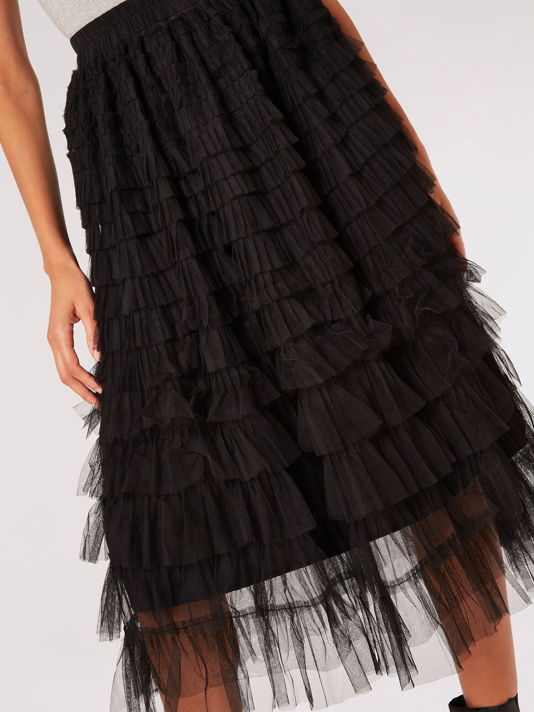 Tulle Midi Skirt | Apricot