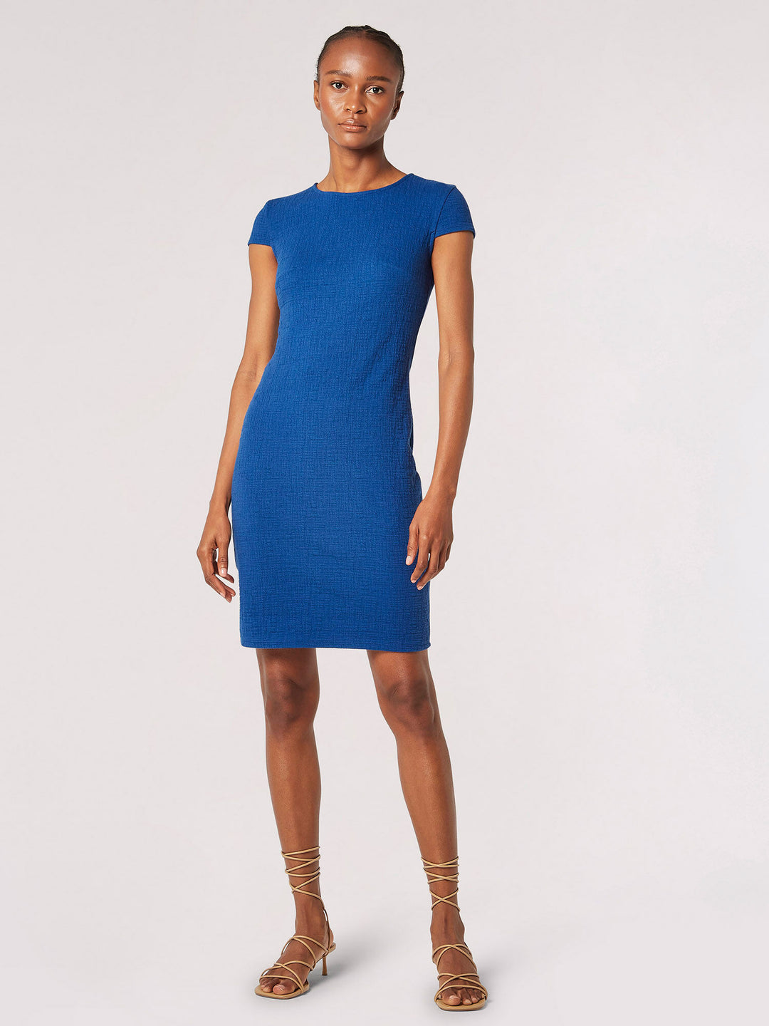 Textured Bodycon Mini Dress - Blue | Apricot