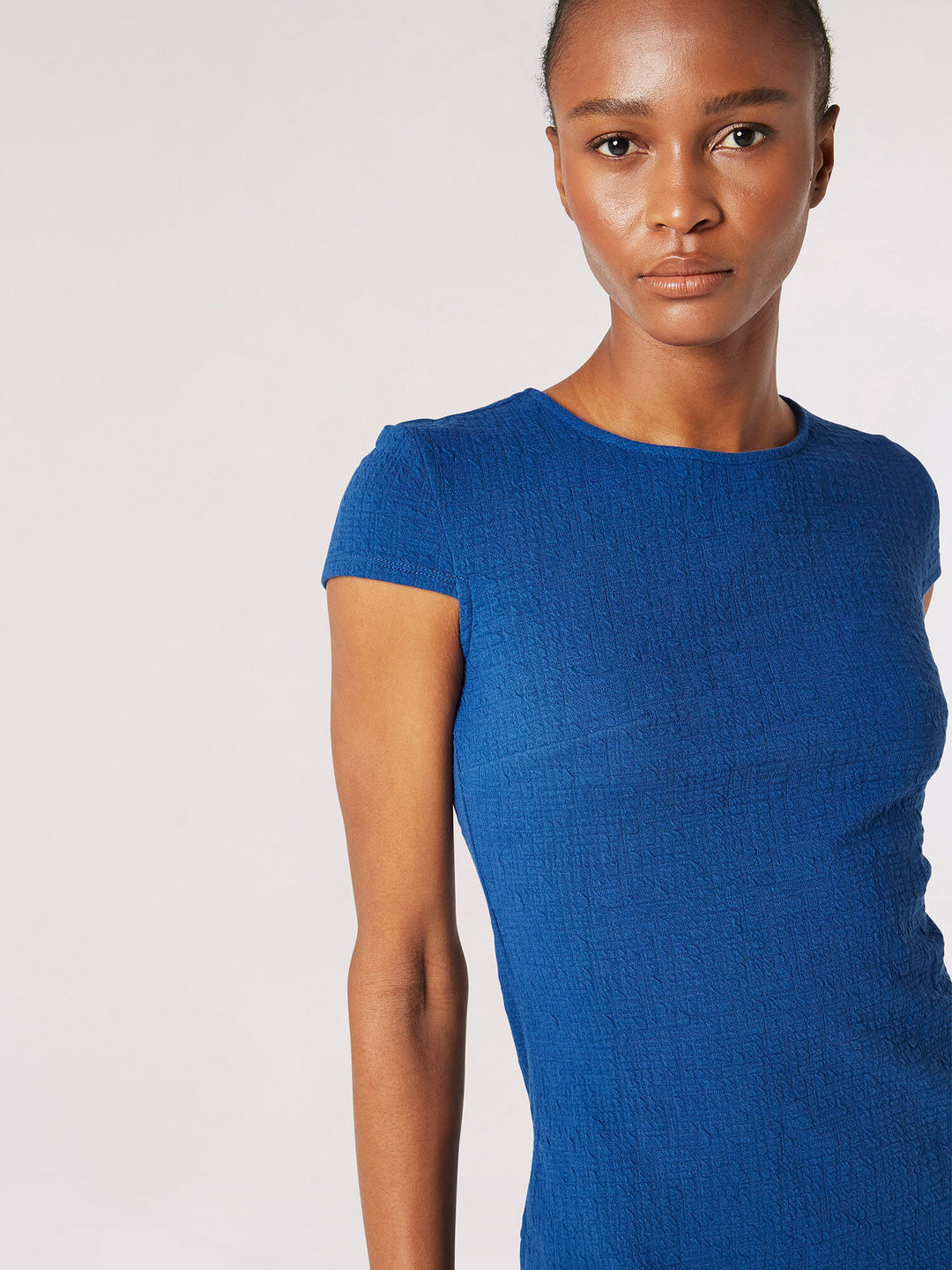 Textured Bodycon Mini Dress - Blue | Apricot