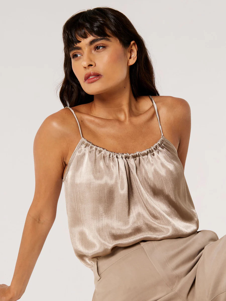 Gold satin cami shop