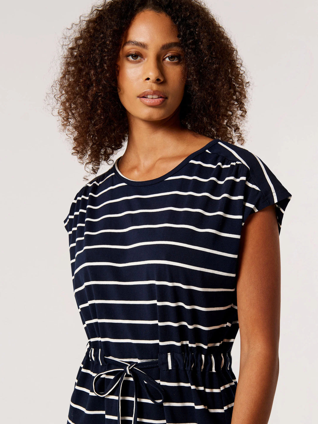 Nautical Stripe Dress - Navy | Apricot