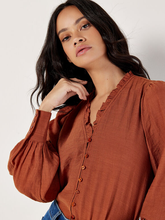 Ruffle Blouse | Apricot