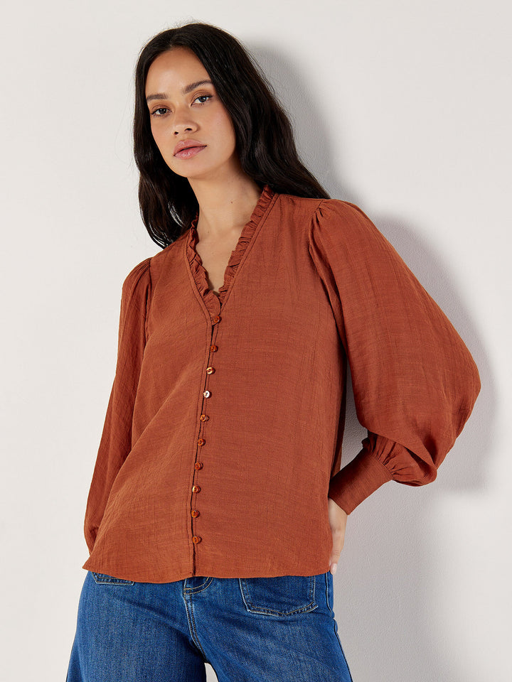 Ruffle Blouse | Apricot