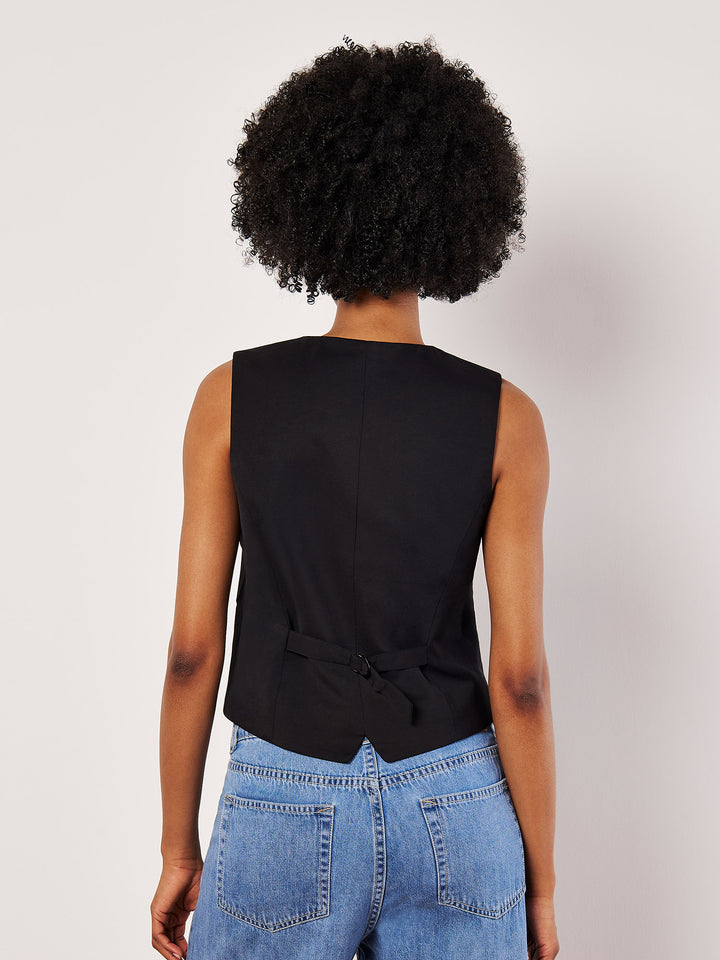 Asymmetric Tailored Vest | Apricot