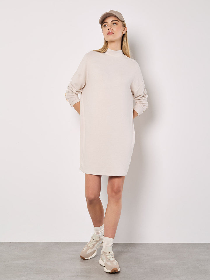 Soft Touch Cocoon Sweater Dress | Apricot