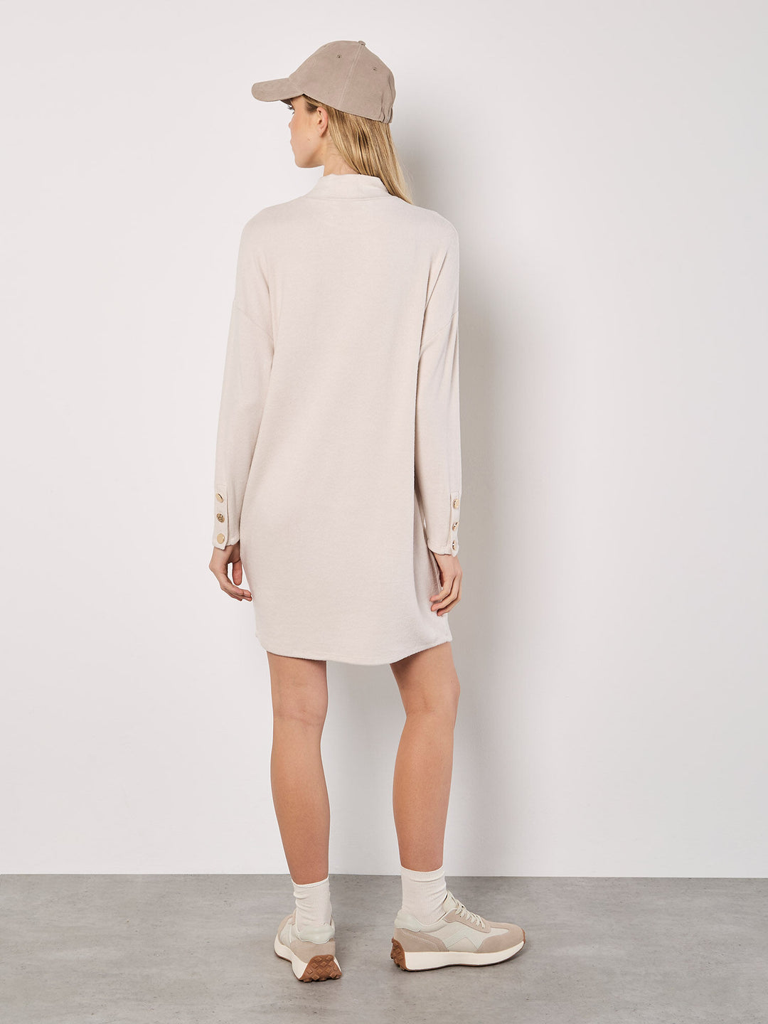 Soft Touch Cocoon Sweater Dress | Apricot