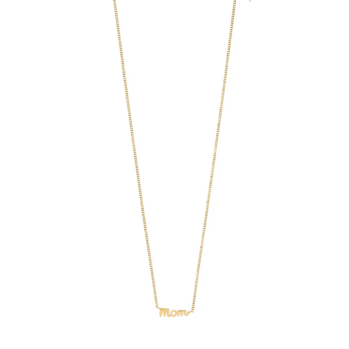 MOM Script Necklace in Gold | Pilgrim