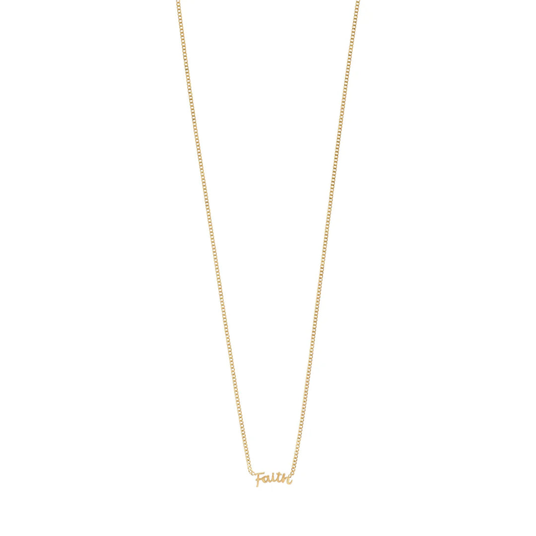 Faith Script Necklace - Gold | Pilgrim