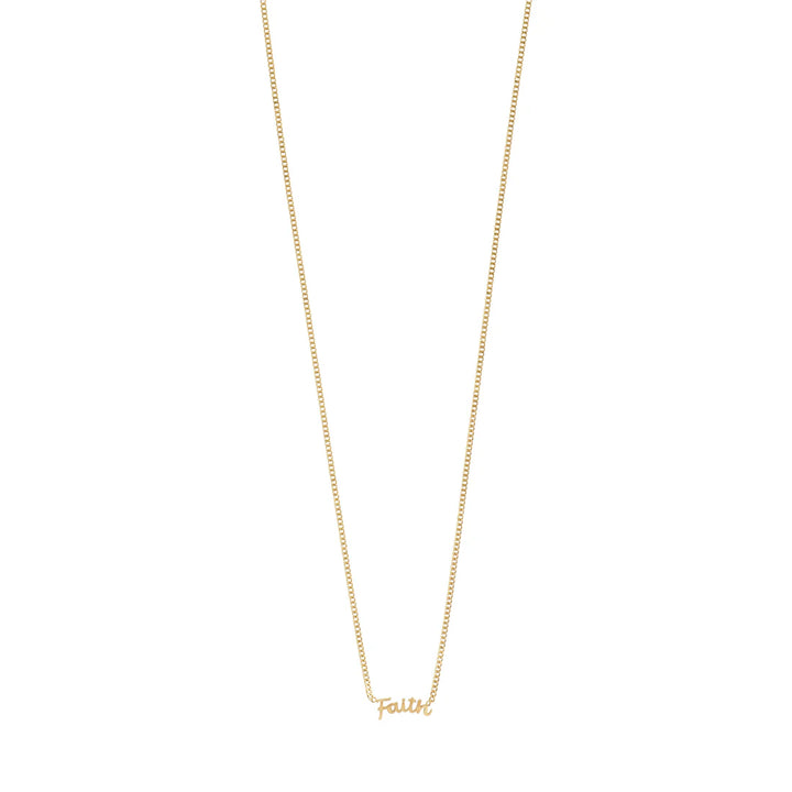 Faith Script Necklace - Gold | Pilgrim