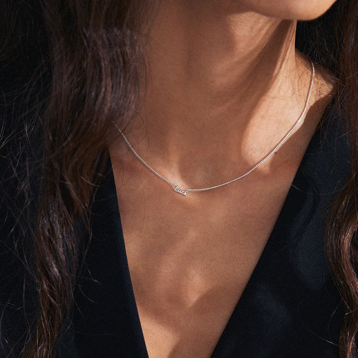 Luck Script Necklace - Silver | Pilgrim