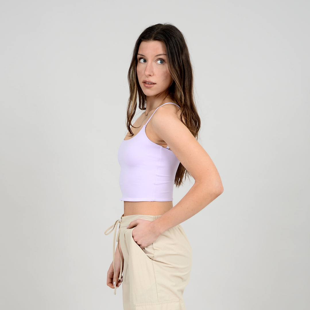 Pera adjustable lilac tank top. Second skin crop tank. Jolie folie boutique