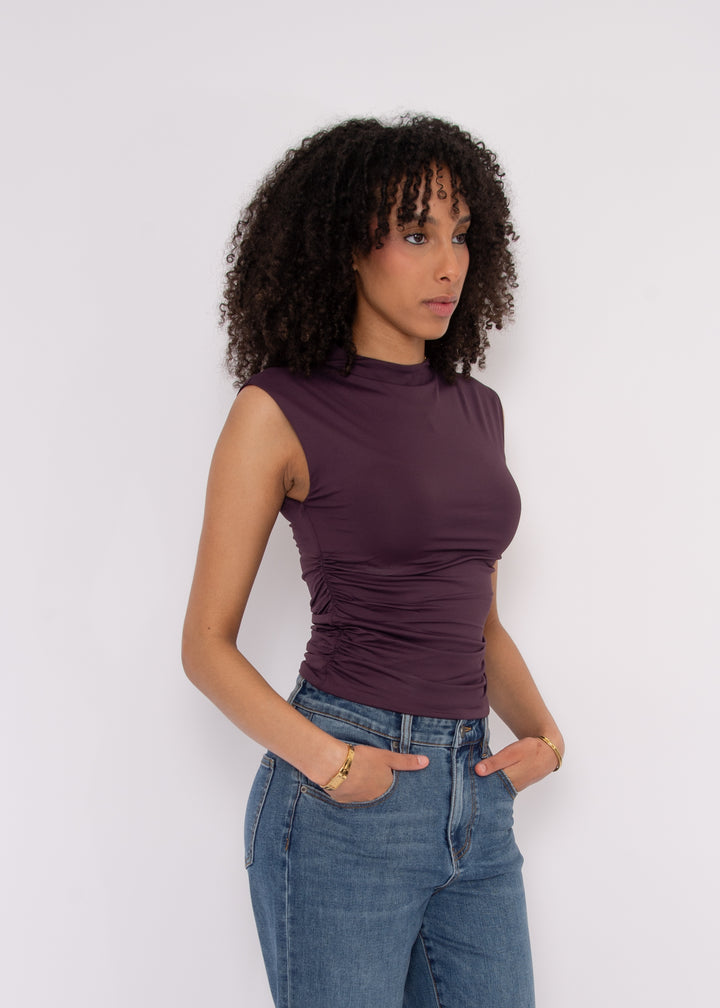 Yve Second Skin Sleeveless Top in Deep Plum | RD Style