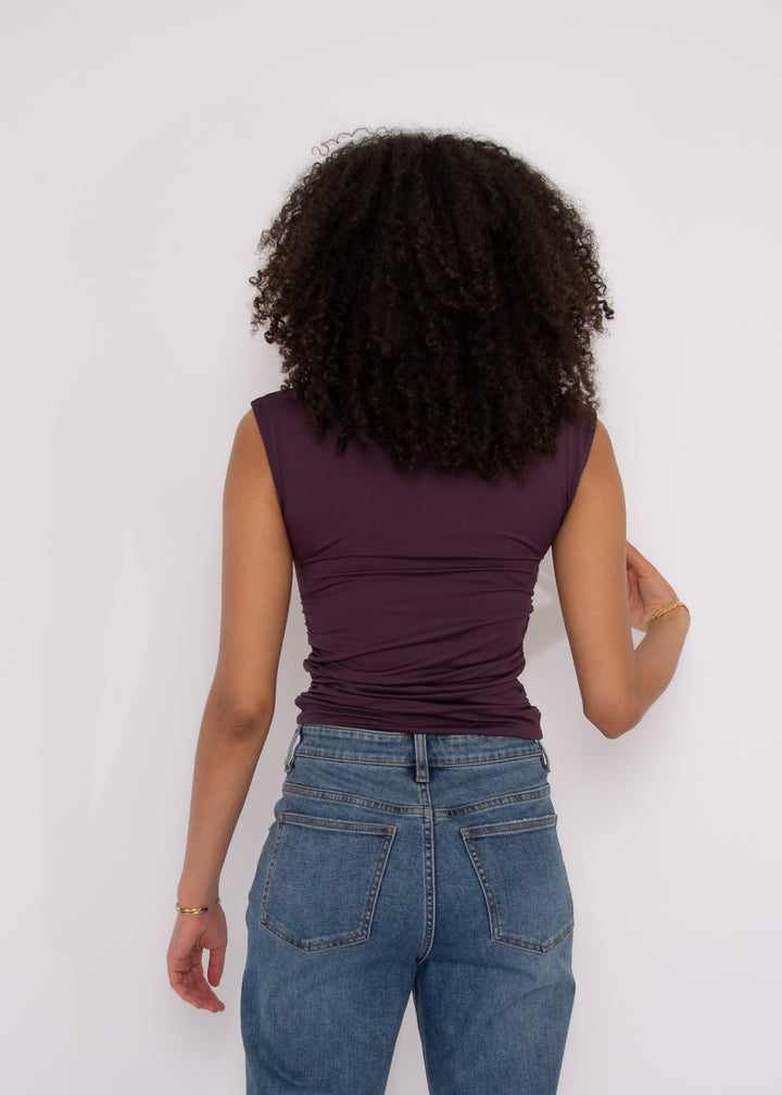 Yve Second Skin Sleeveless Top in Deep Plum | RD Style