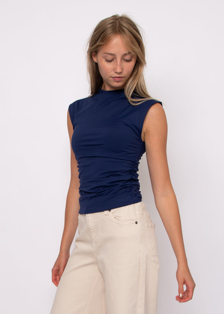 Yve Second Skin Sleeveless Top in Navy | RD Style