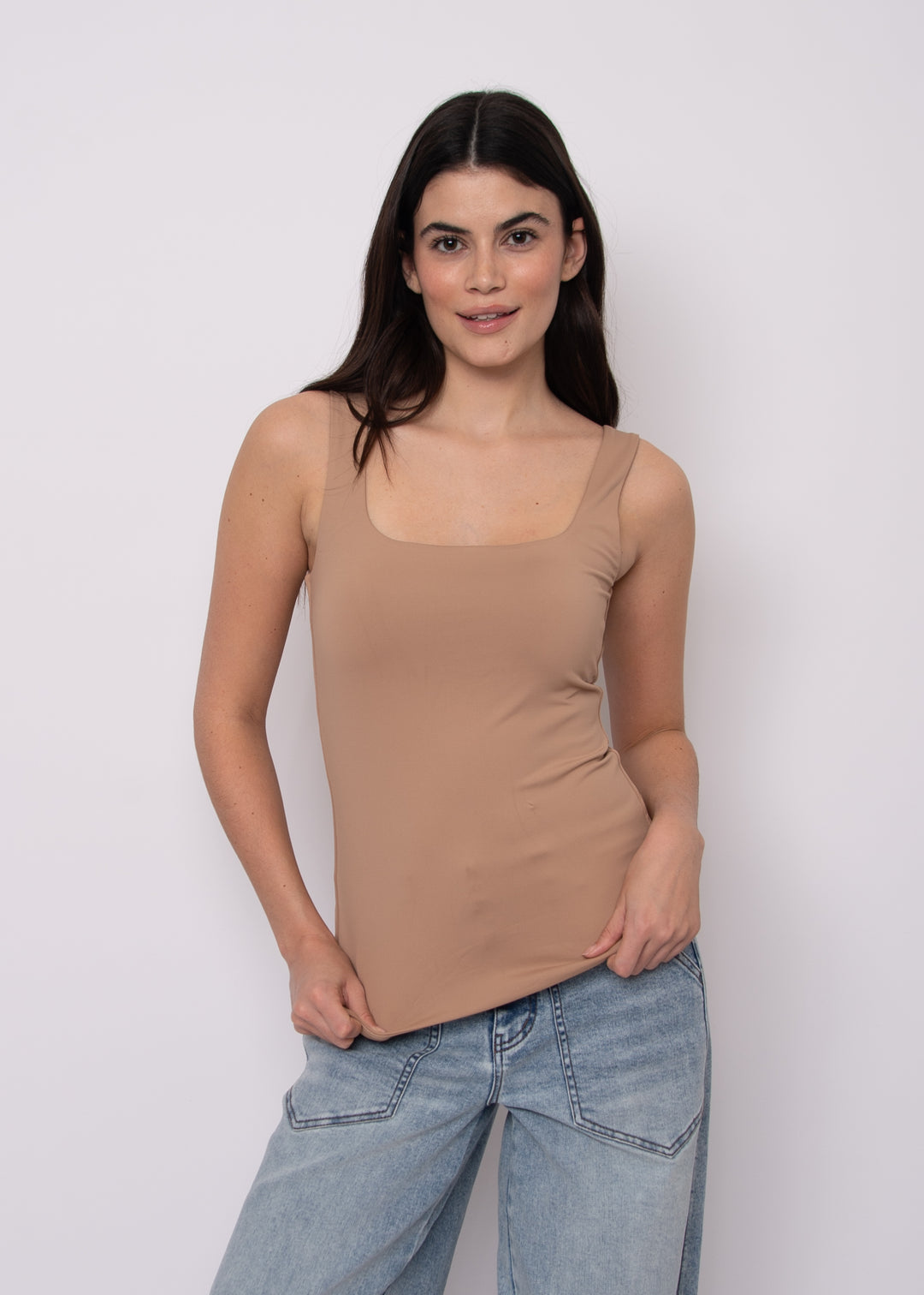 Tia Second Skin Tank in Almond | RD Style