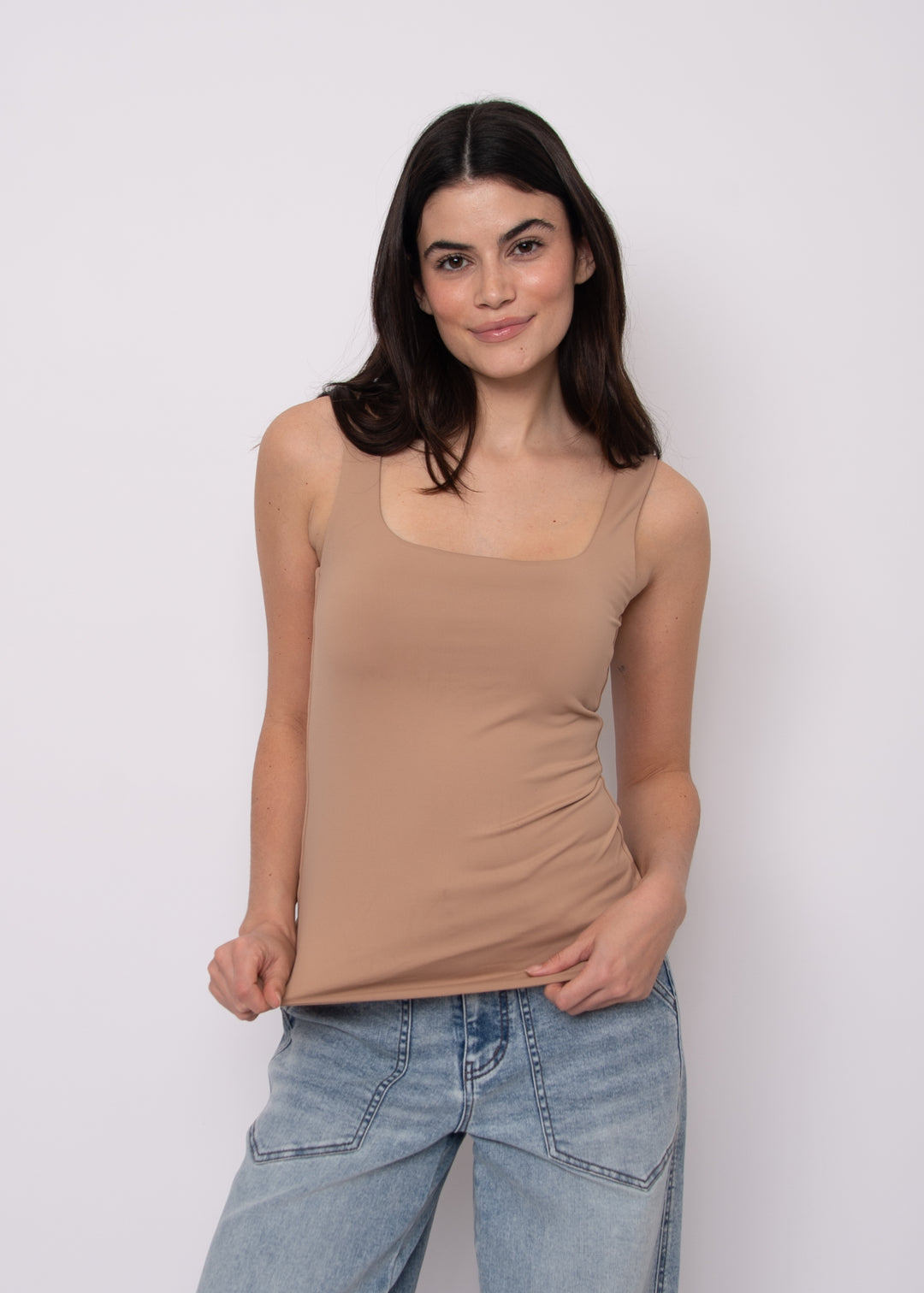 Tia Second Skin Tank in Almond | RD Style