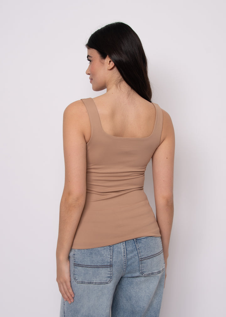 Tia Second Skin Tank in Almond | RD Style