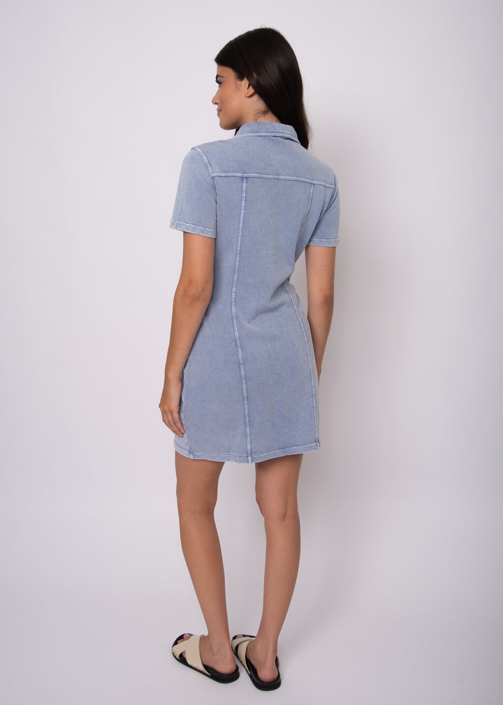 Jess French Terry Denim Mini Dress | Rd Style