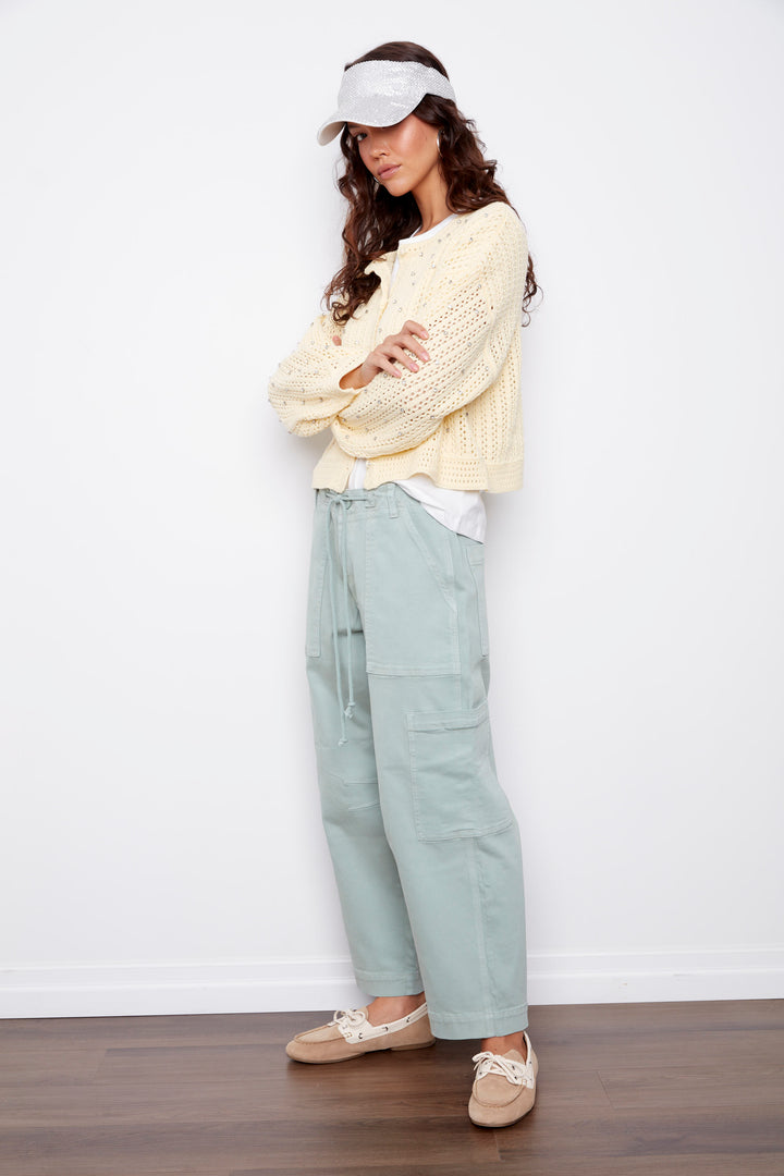 Julie Stretch Twill Cargo Pant in Ivy Green | RD Style