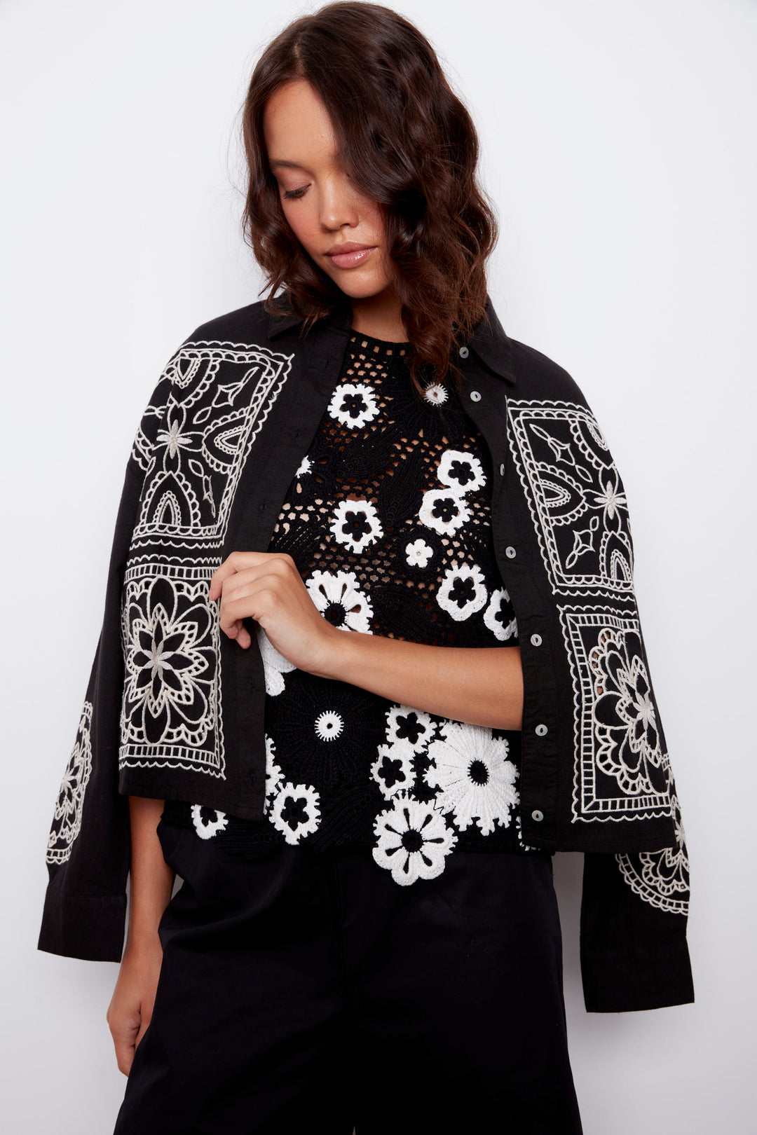 Yuna Cotton Linen Embroidered Top | RD Style