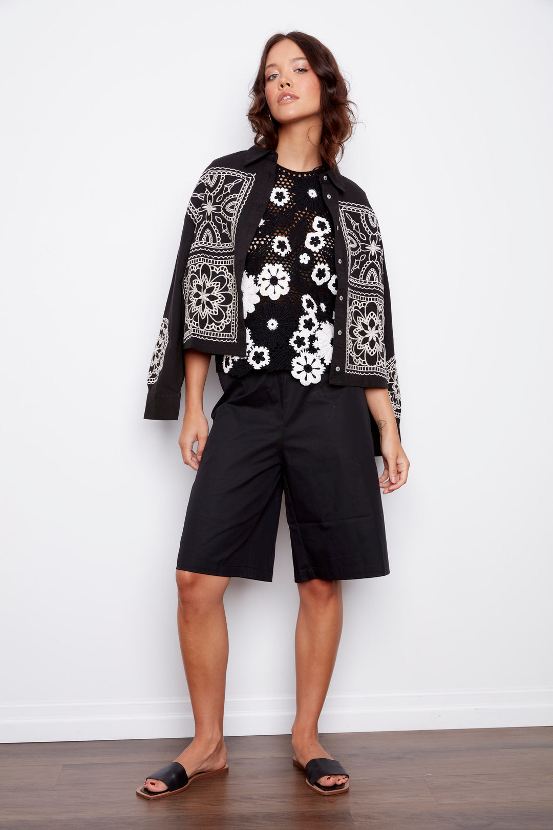 Yuna Cotton Linen Embroidered Top | RD Style