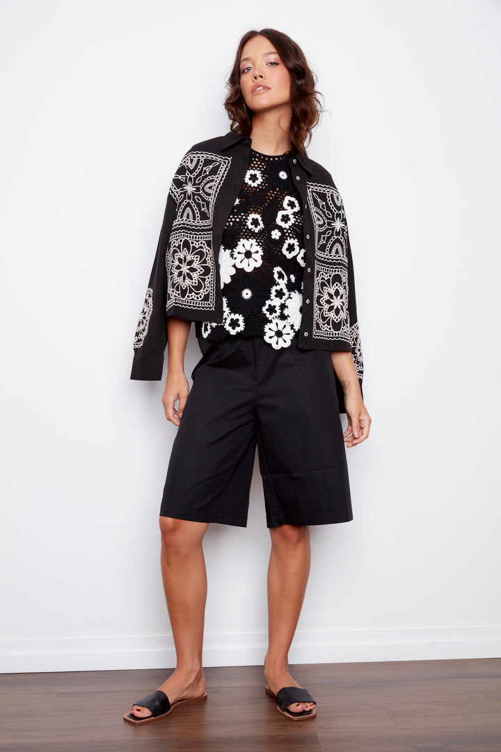 Yuna Cotton Linen Embroidered Top | RD Style