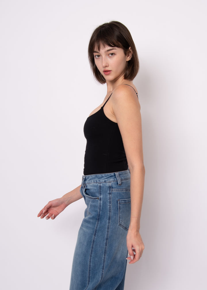 Rila Cotton Core Strappy Tank – Black | RD Style