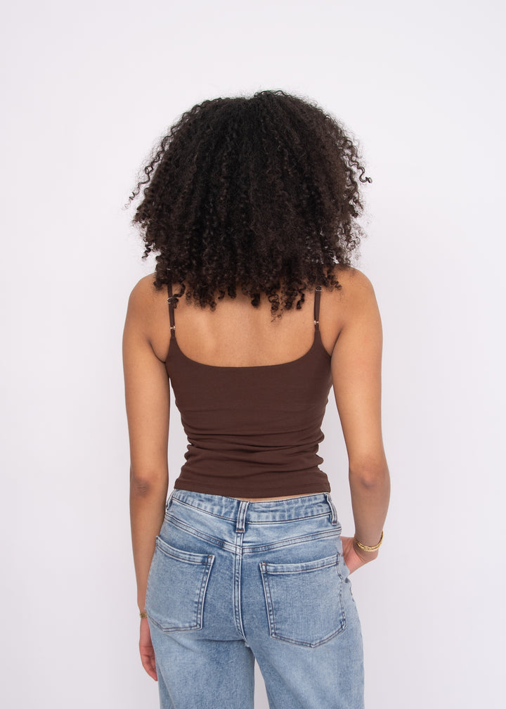 Rila Cotton Core Strappy Tank – Mocha | RD Style