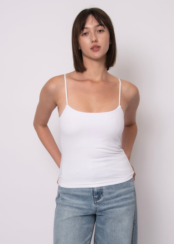 Rila Cotton Core Strappy Tank – White | RD Style