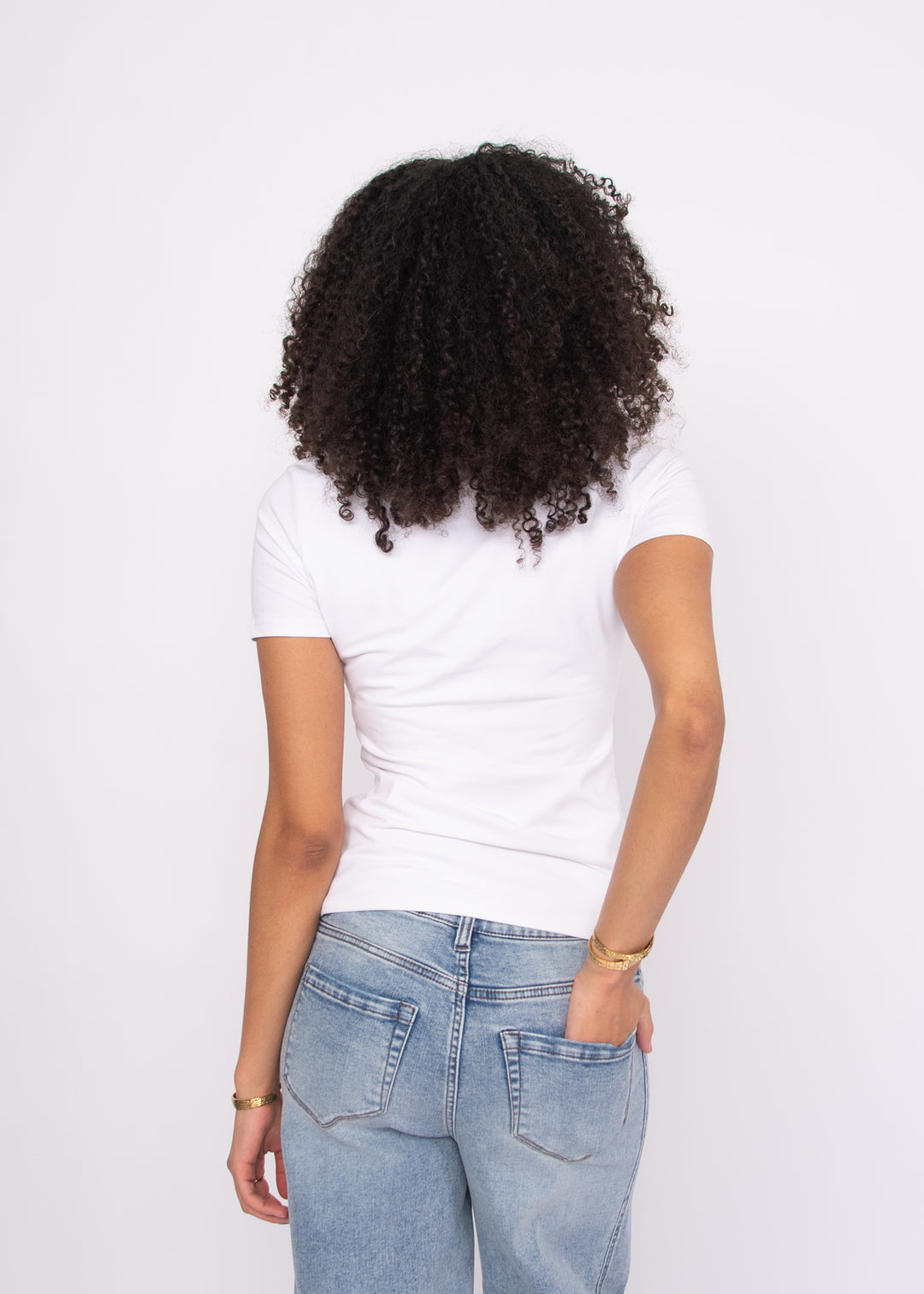 Valenna Cotton Core V-Neck Top - White | RD Style