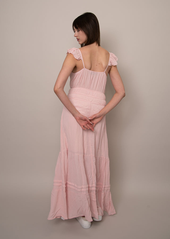 Aerie Ruffle Pink Maxi Dress | RD Style