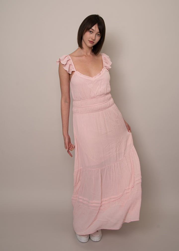 Aerie Ruffle Pink Maxi Dress | RD Style
