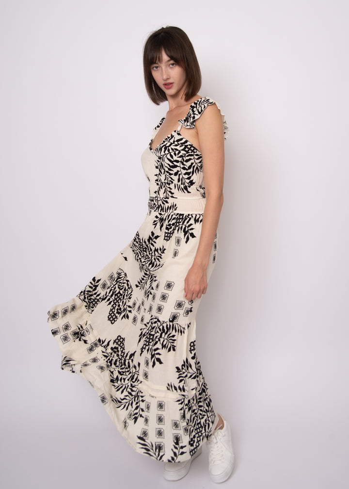 Aerie Ruffle Floral Maxi Dress | RD Style