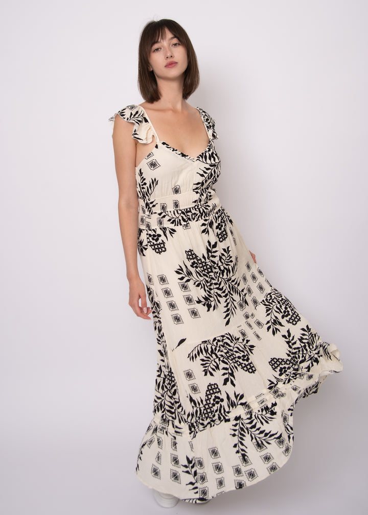 Aerie Ruffle Floral Maxi Dress | RD Style