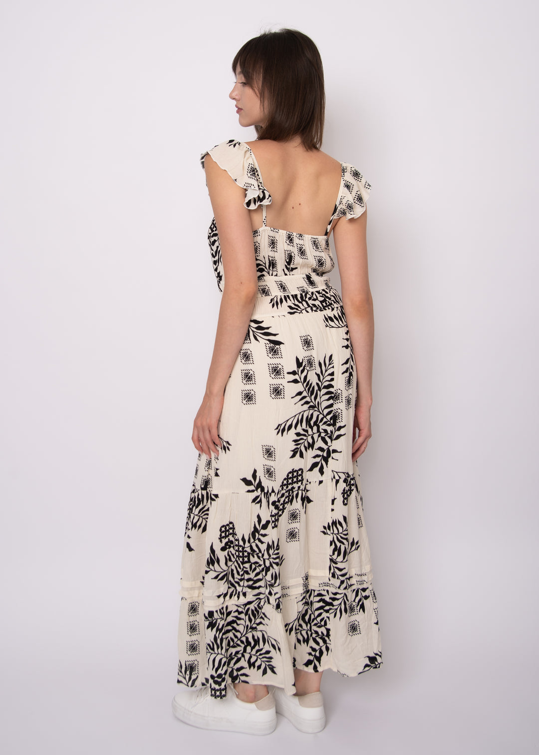 Aerie Ruffle Floral Maxi Dress | RD Style