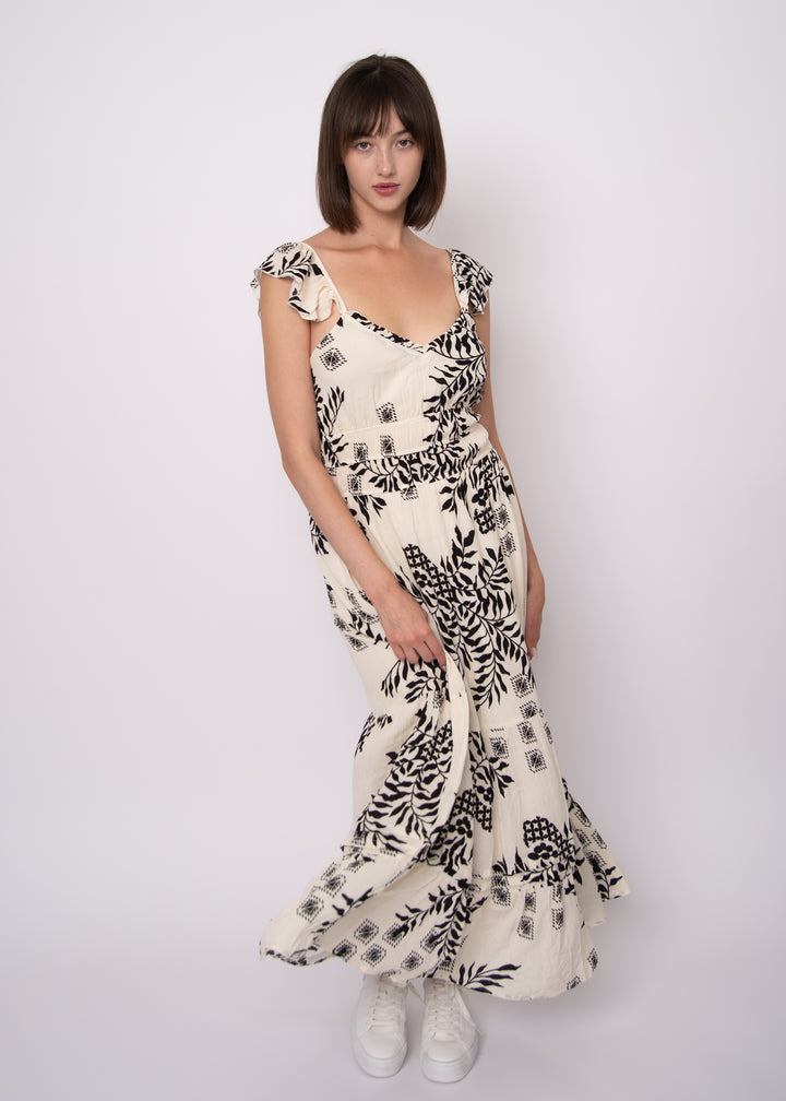 Aerie Ruffle Floral Maxi Dress | RD Style