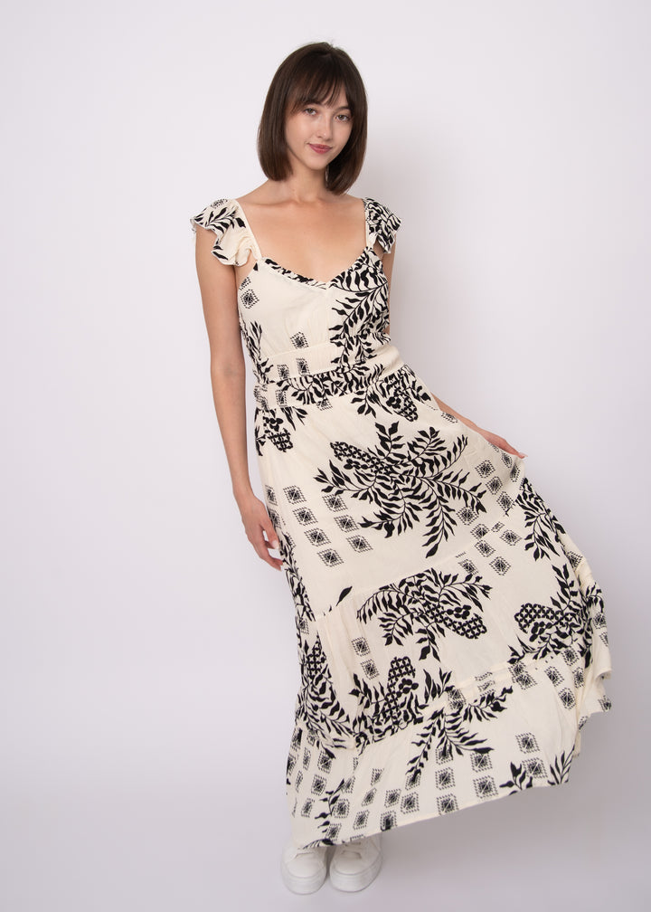 Aerie Ruffle Floral Maxi Dress | RD Style