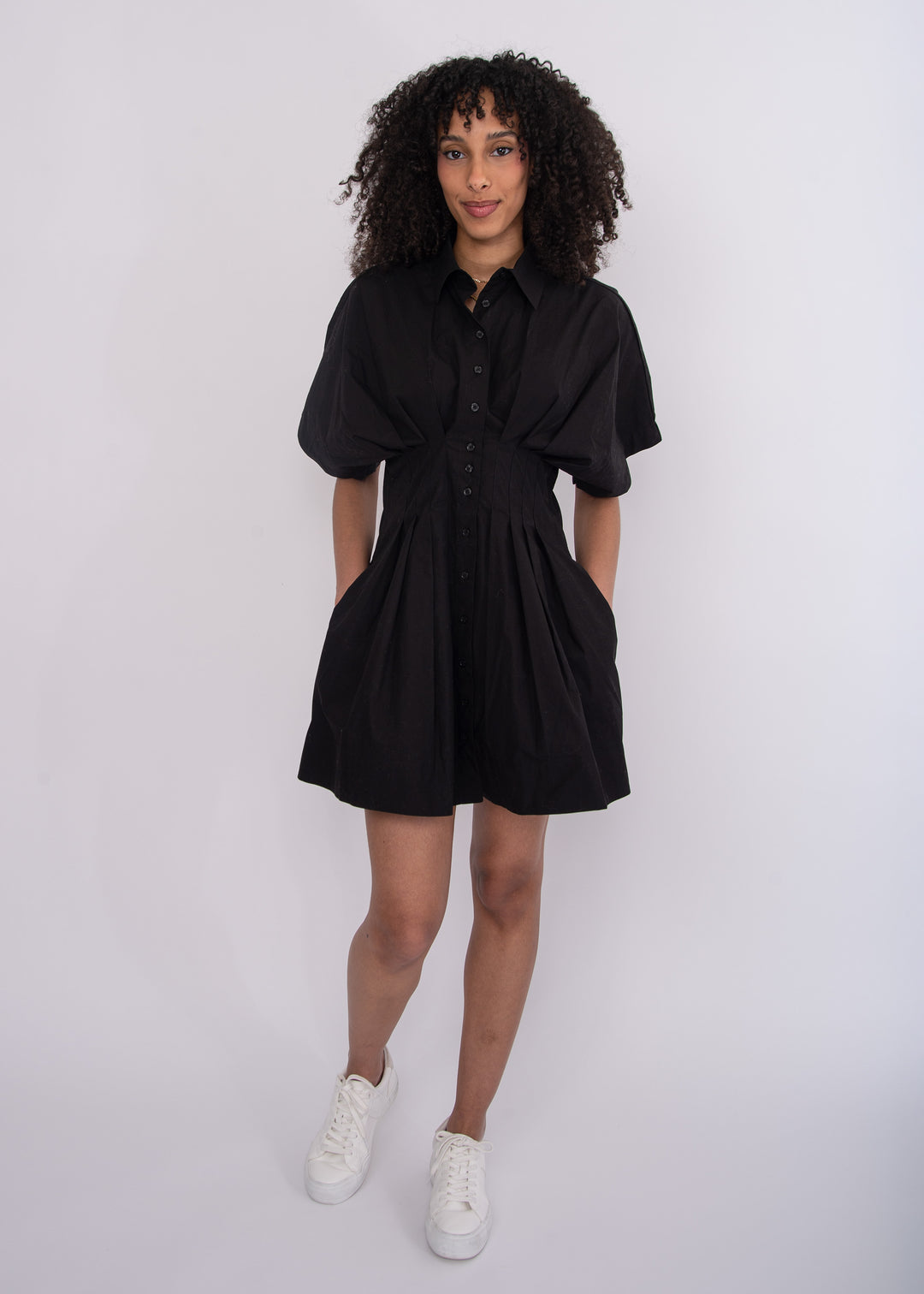 Lorine Poplin Mini Shirt Dress | RD Style