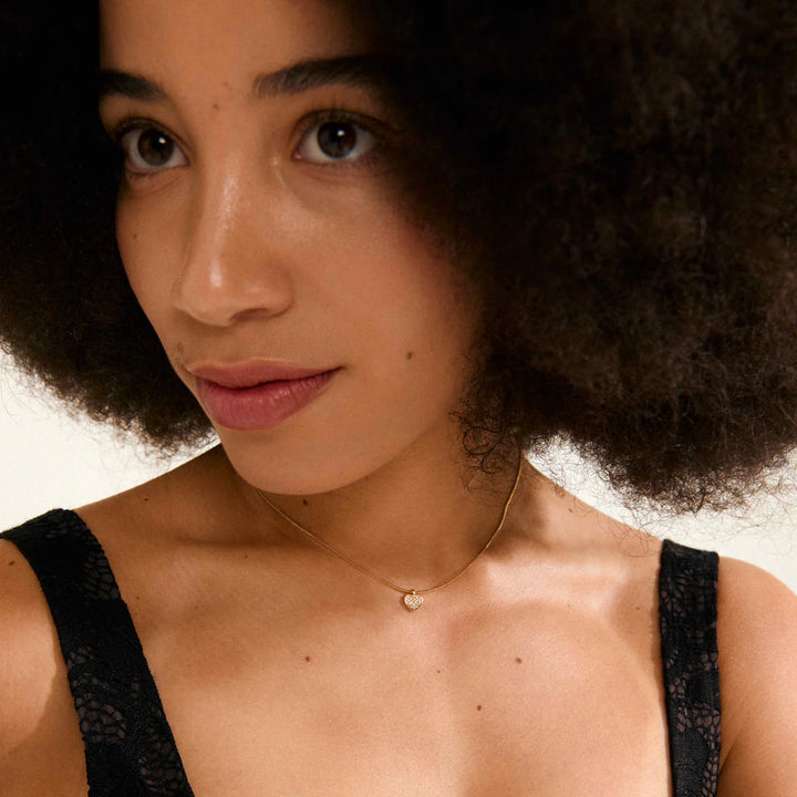 Emmett Crystal Heart Necklace - Gold | Pilgrim