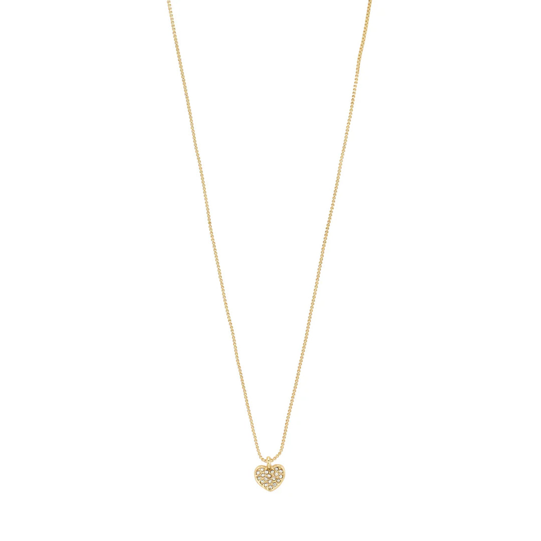 Emmett Crystal Heart Necklace - Gold | Pilgrim