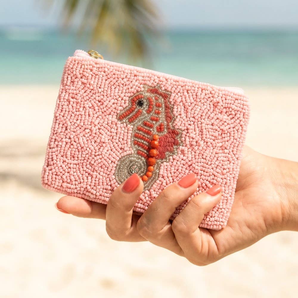 Seed Beaded Sea Life Sea Horse Coin Purse | Anarchy Street