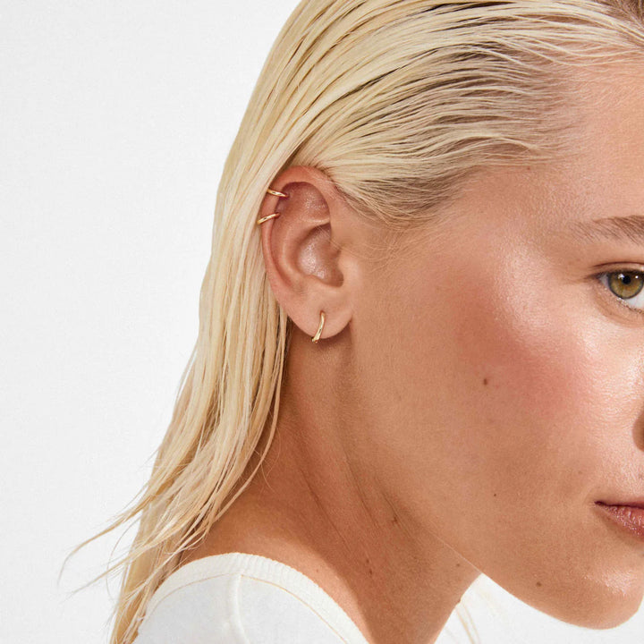 ARIELLA Recycled Hoop Earrings 2-in-1 Set in Gold | Pilgrim