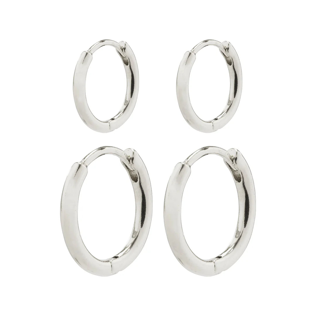 Ariella Hoop 2-in-1 Earrings Set - Silver | Pilgrim