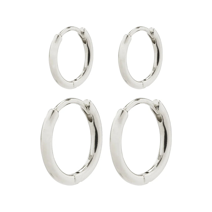 Ariella Hoop 2-in-1 Earrings Set - Silver | Pilgrim