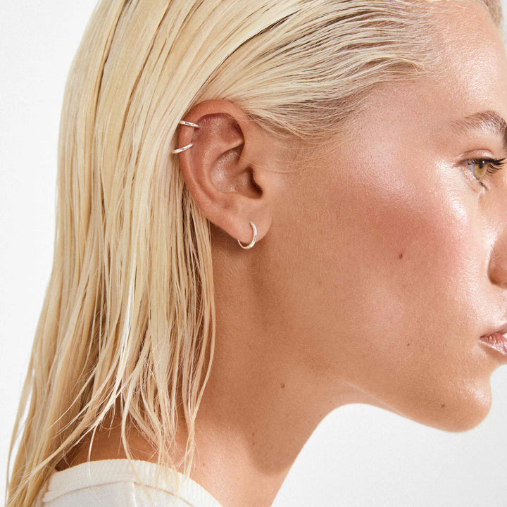 ARIELLA Hoop Earrings 2-in-1 Set in Silver | Pilgrim