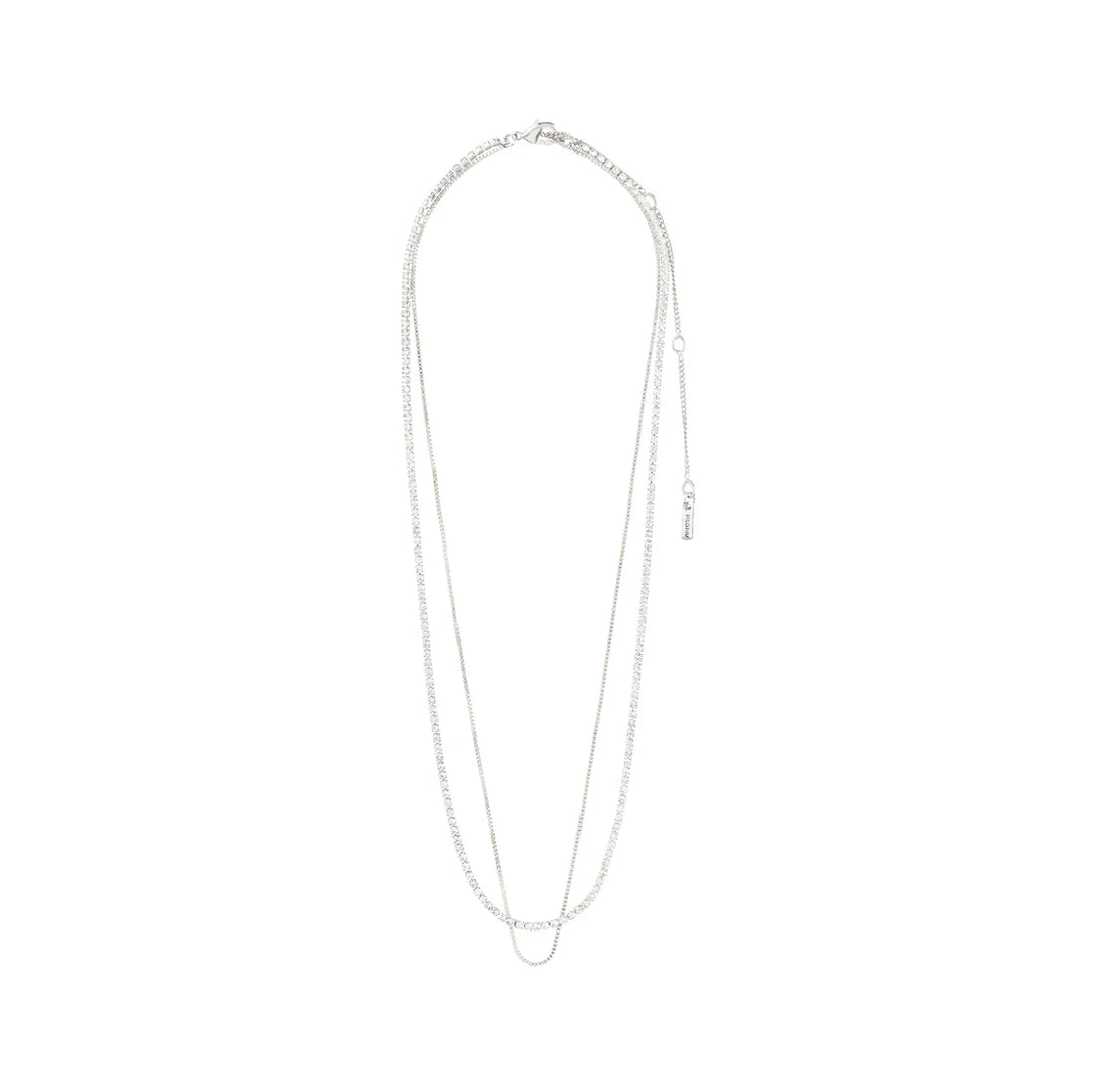MILLE Crystal Necklace 2-In-1 in Silver | Pilgrim