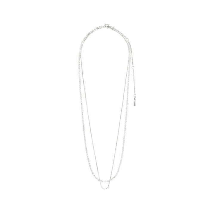 MILLE Crystal Necklace 2-In-1 in Silver | Pilgrim