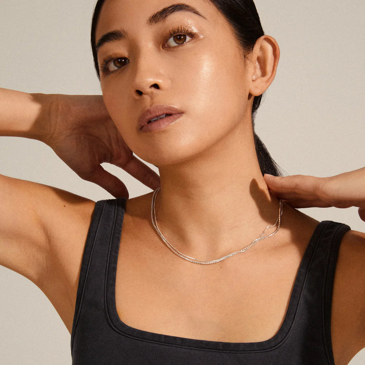 MILLE Crystal Necklace 2-In-1 in Silver | Pilgrim