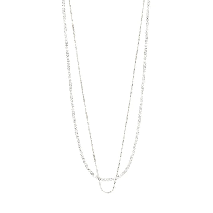 MILLE Crystal Necklace 2-In-1 in Silver | Pilgrim